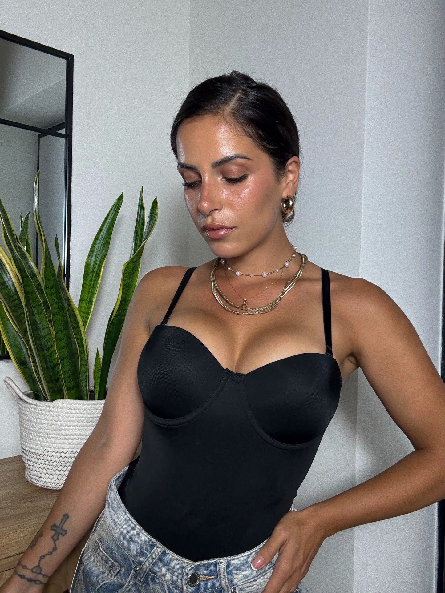 Body Contenitivo Push-up Nero