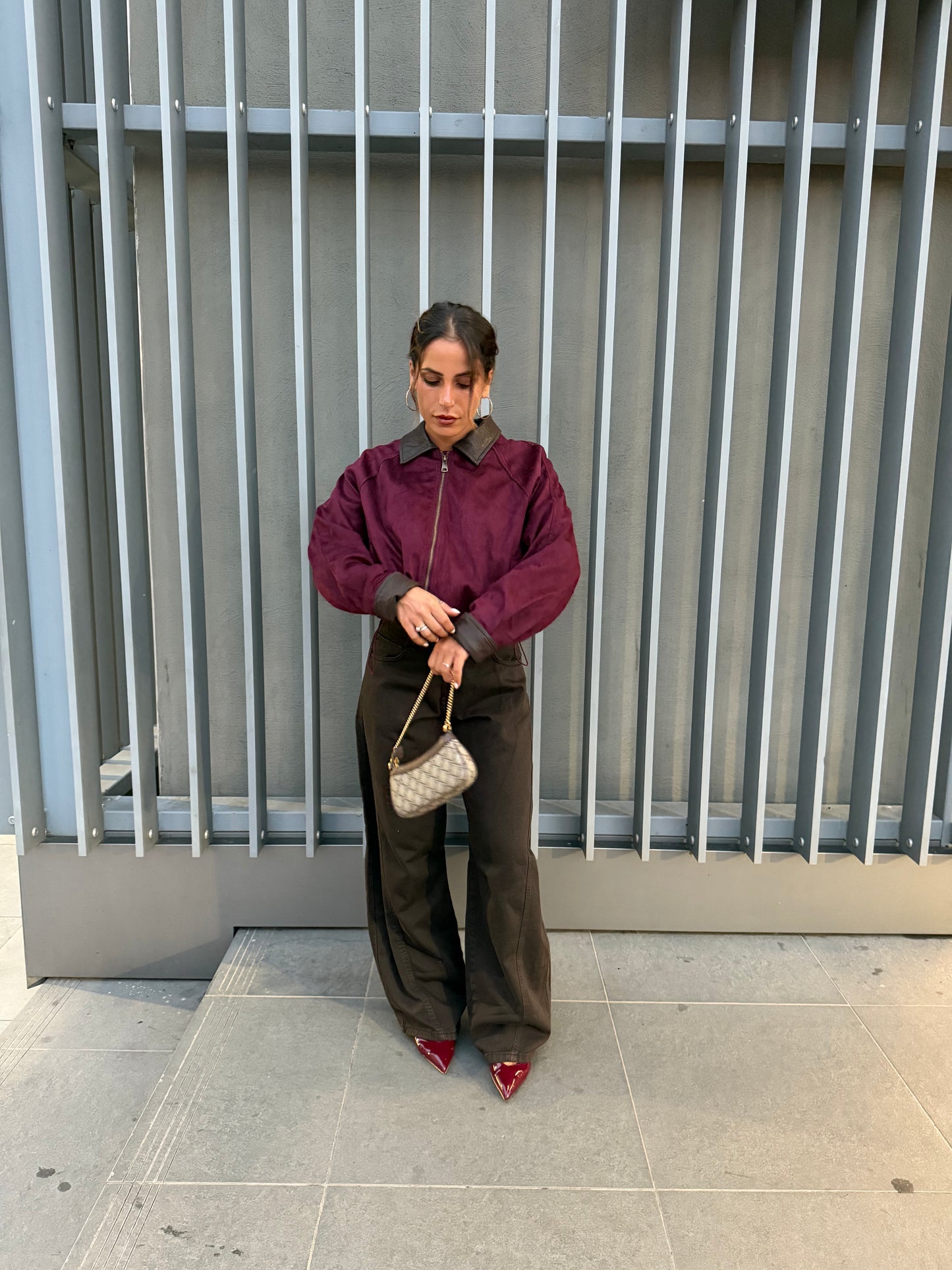 Pantalone balloon marrone