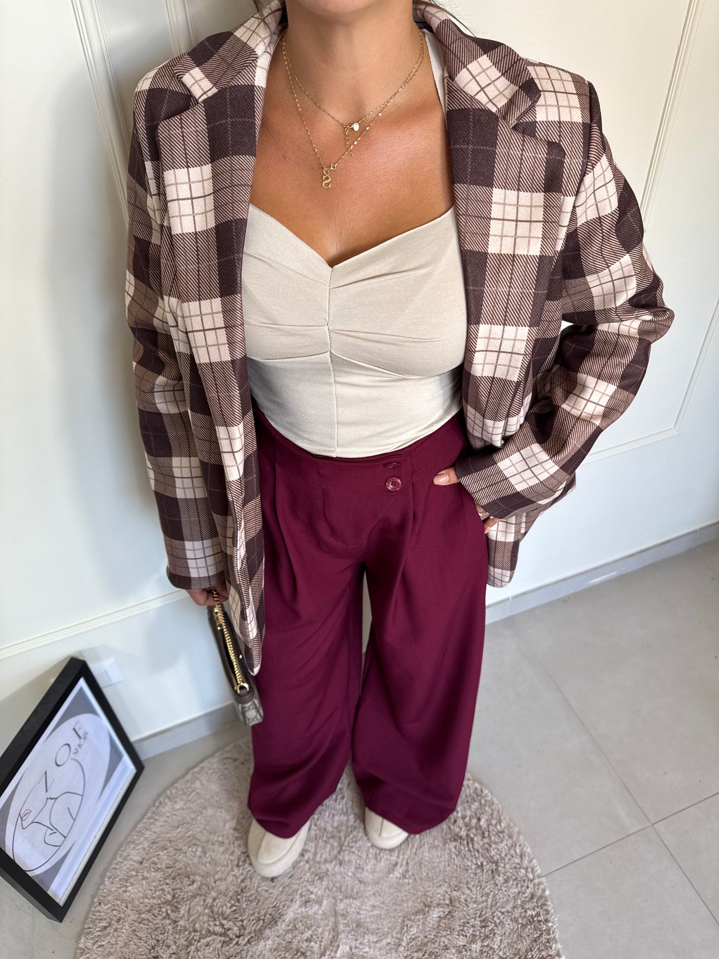 Pant Palazzo Bordeaux