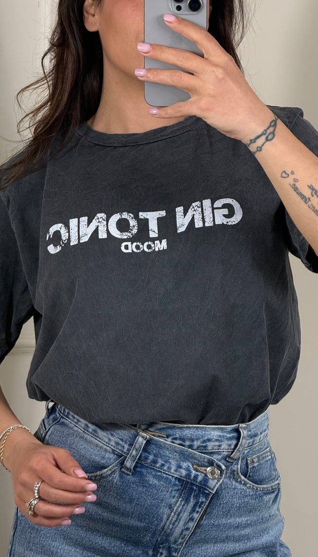 T-Shirt Gin Tonic Mood Grigia