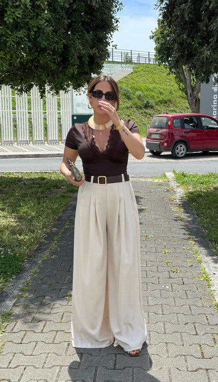Panta palazzo beige