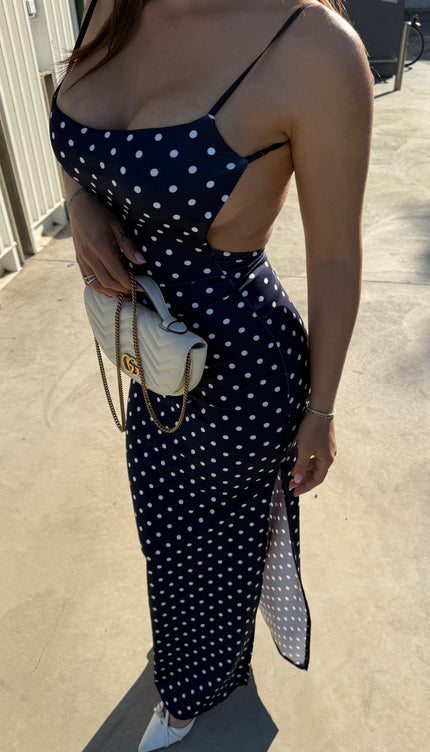 Abito Blu Navy Pois