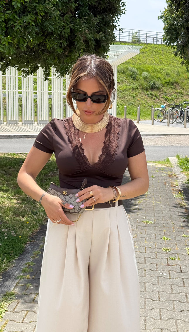 T-shirt Nina marrone