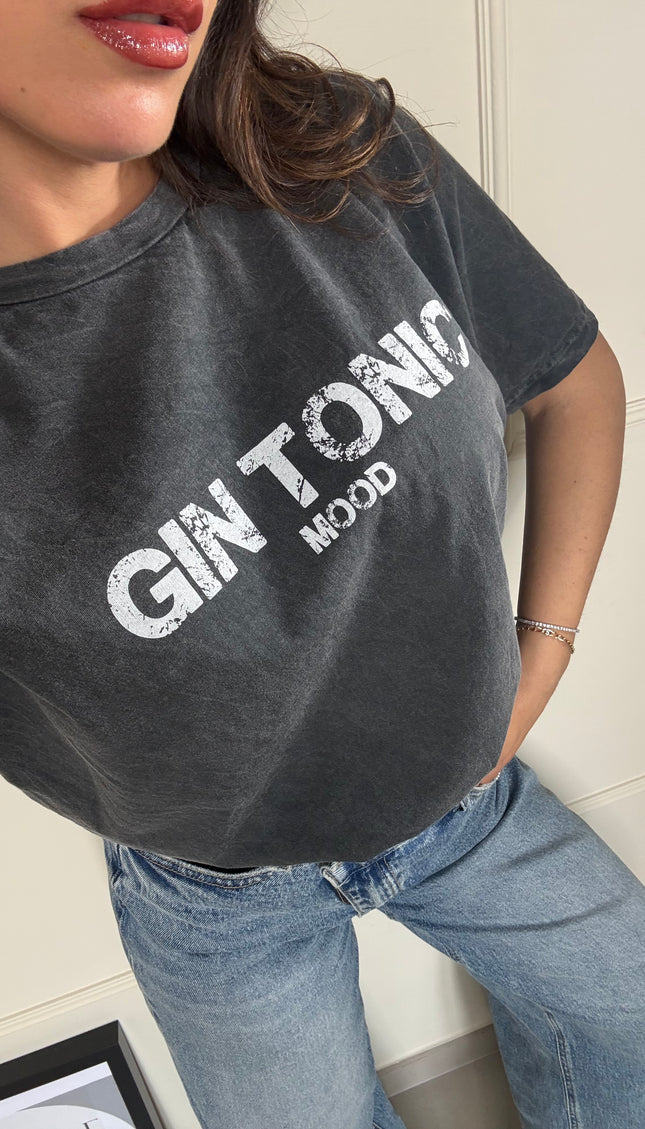 T-Shirt Gin Tonic Mood Grigia