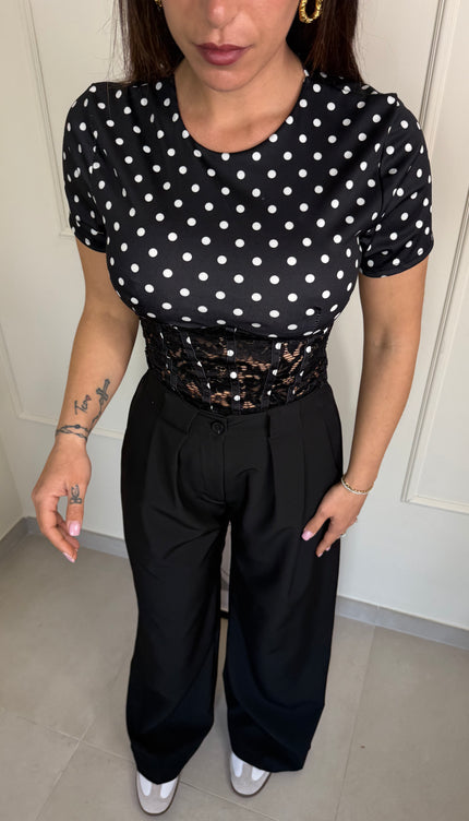 T-shirt bustier Pois Nera