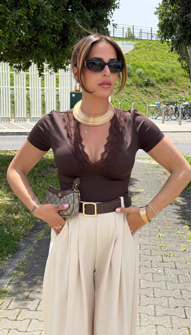 T-shirt Nina marrone