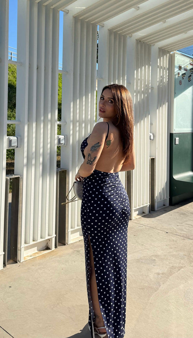 Abito Blu Navy Pois
