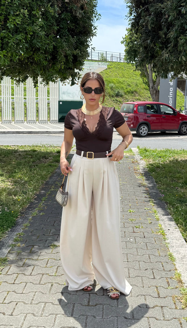 Panta palazzo beige