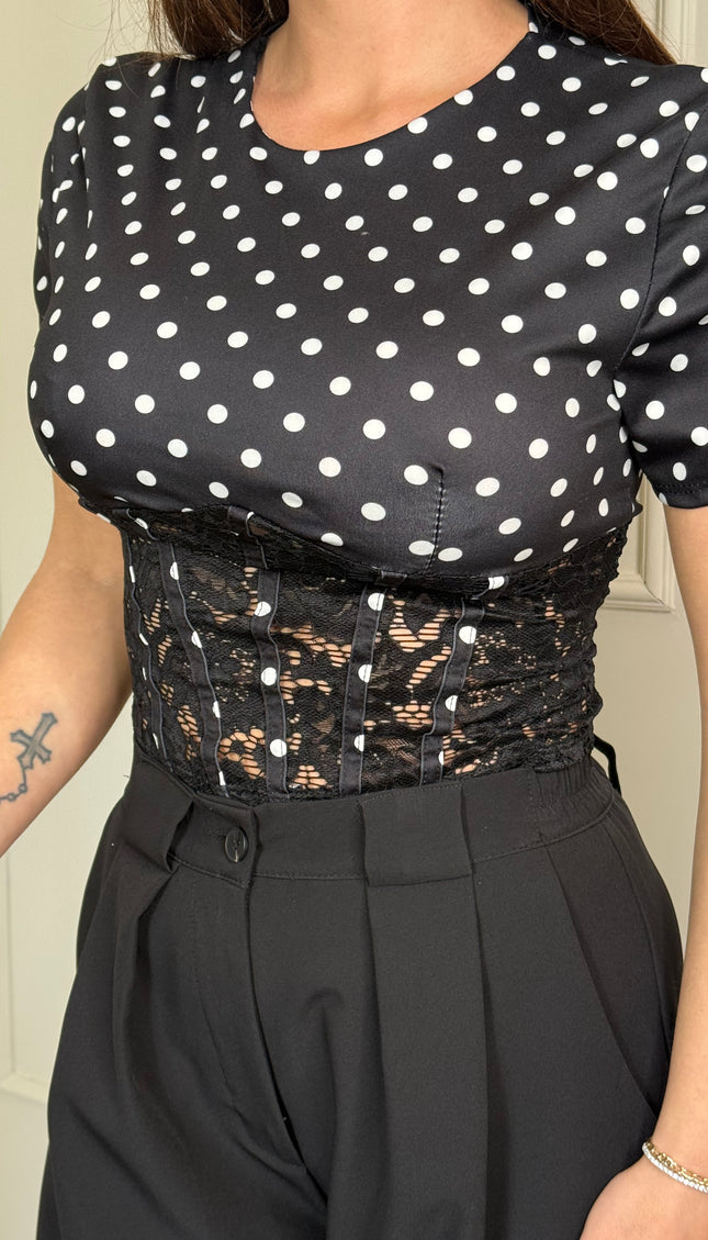 T-shirt bustier Pois Nera