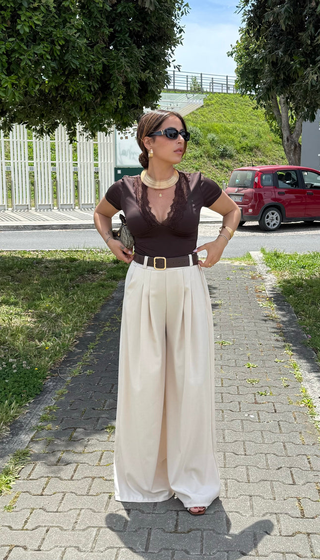 Panta palazzo beige
