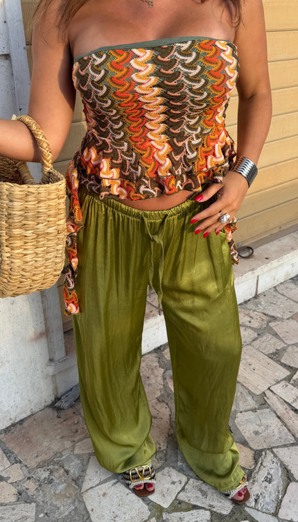 Pantalone Fluid Fit Verde oliva