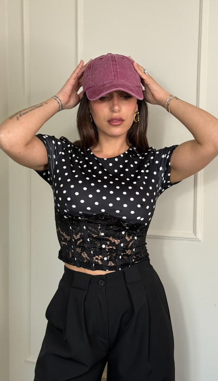 T-shirt bustier Pois Nera