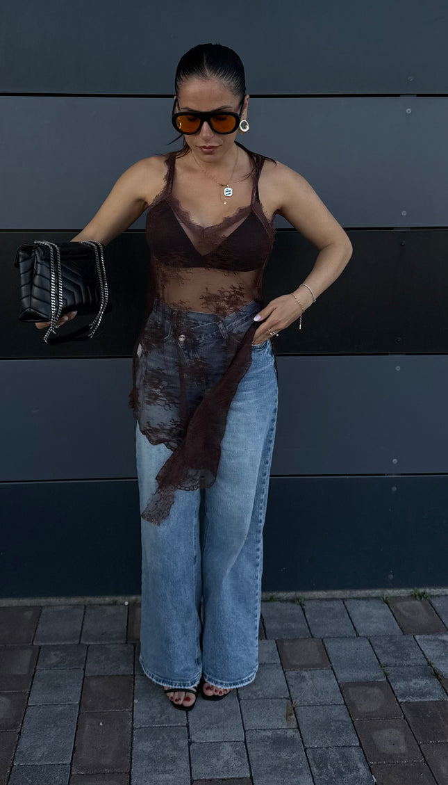 Maglia Abito Pizzo Marrone