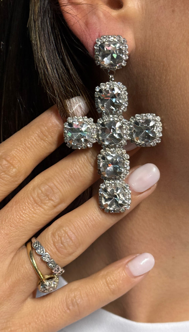 Orecchini Croce Swarovski