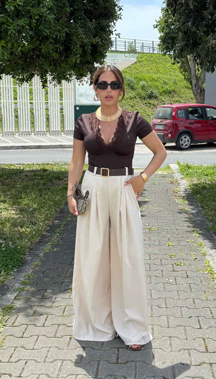Panta palazzo beige
