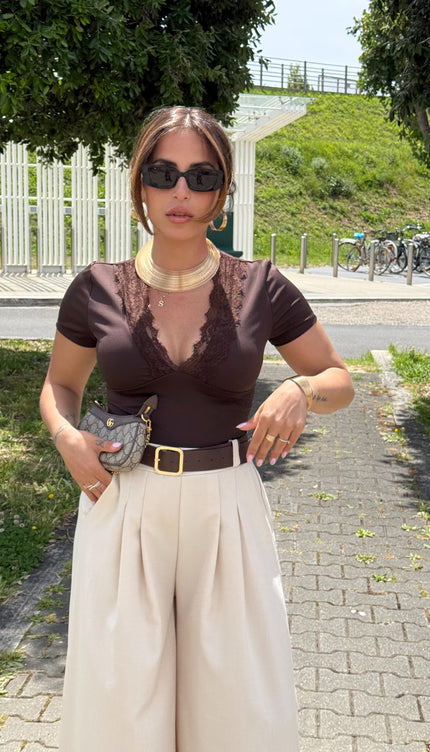 T-shirt Nina marrone