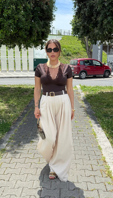Panta palazzo beige