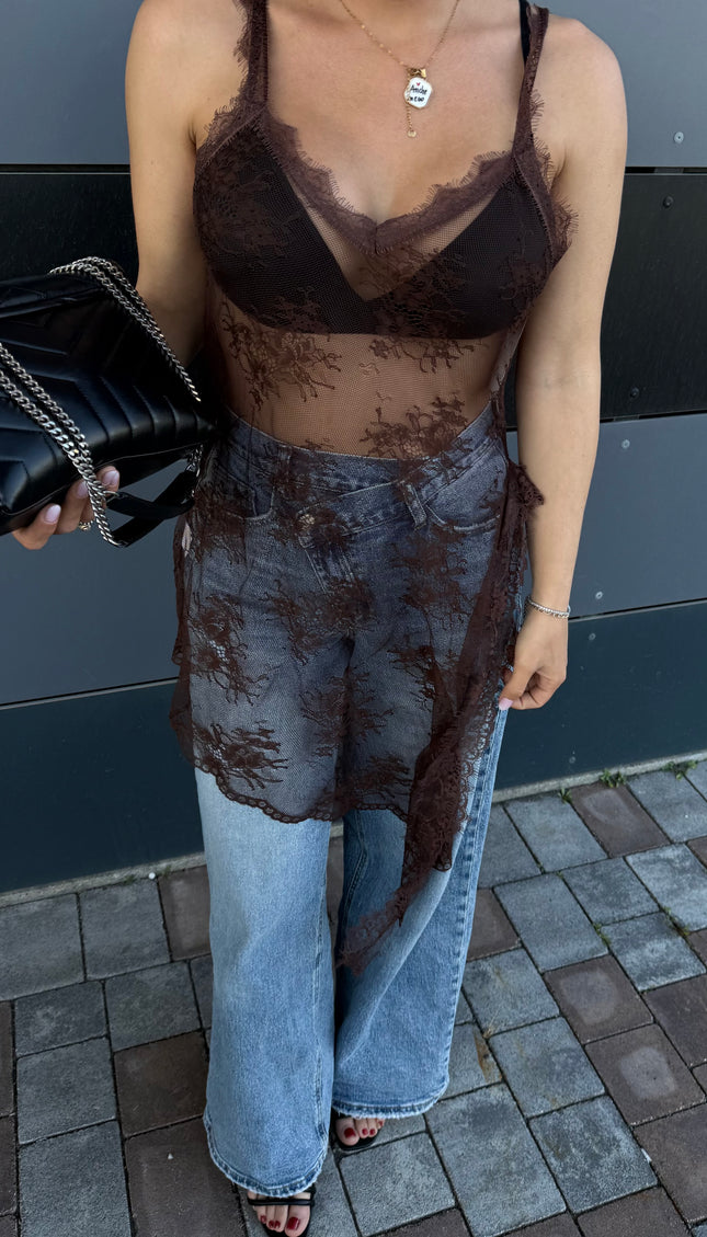 Maglia Abito Pizzo Marrone