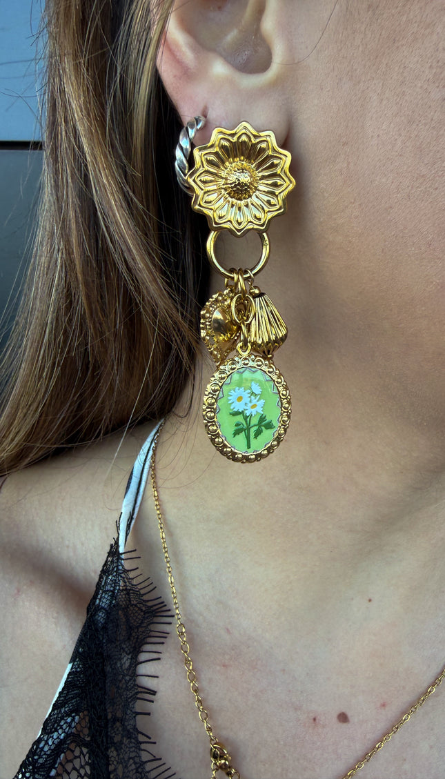 Orecchini Flower Vibes Green