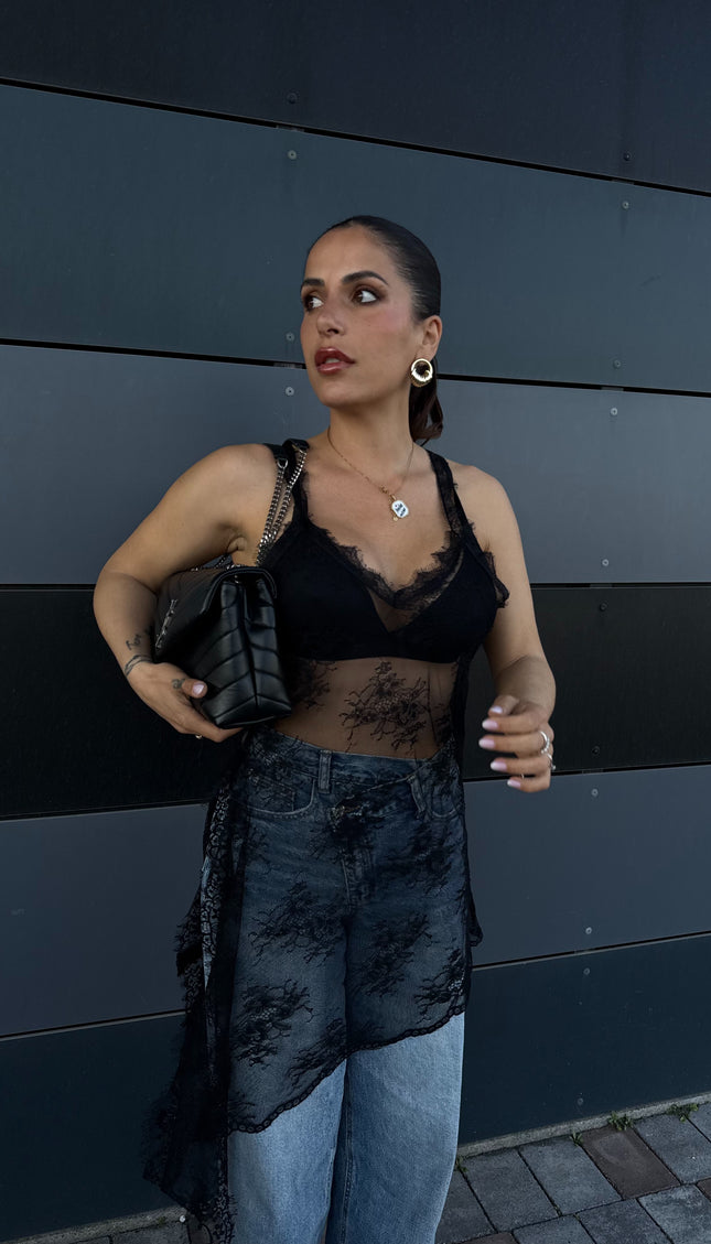Maglia Abito Pizzo Nera