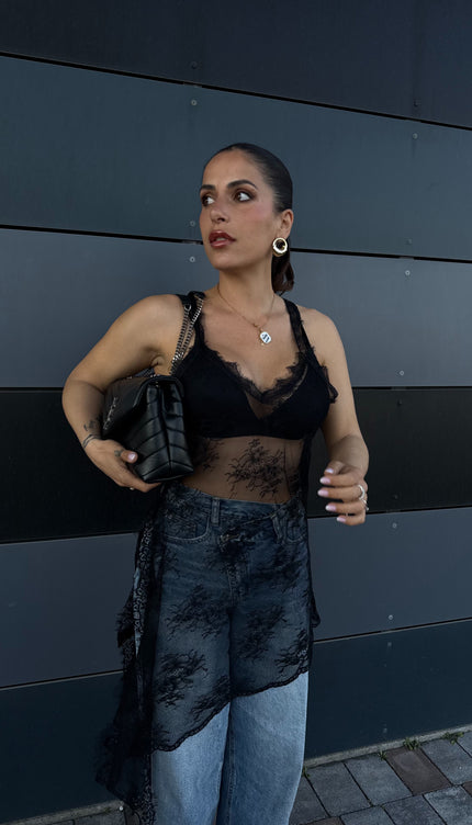 Maglia Abito Pizzo Nera
