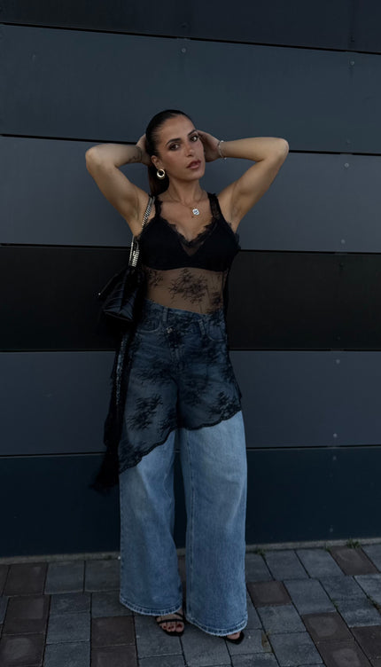 Maglia Abito Pizzo Nera