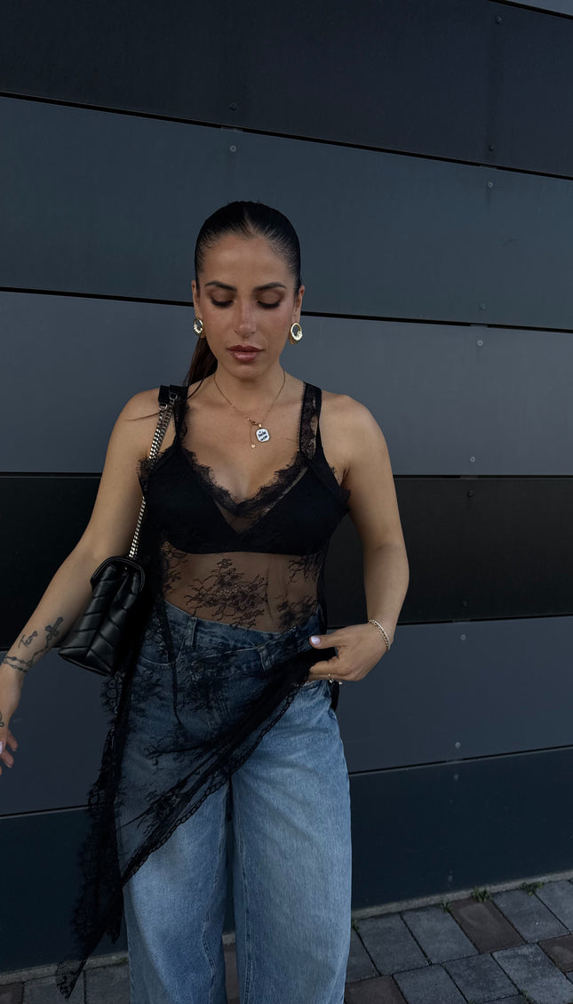Maglia Abito Pizzo Nera