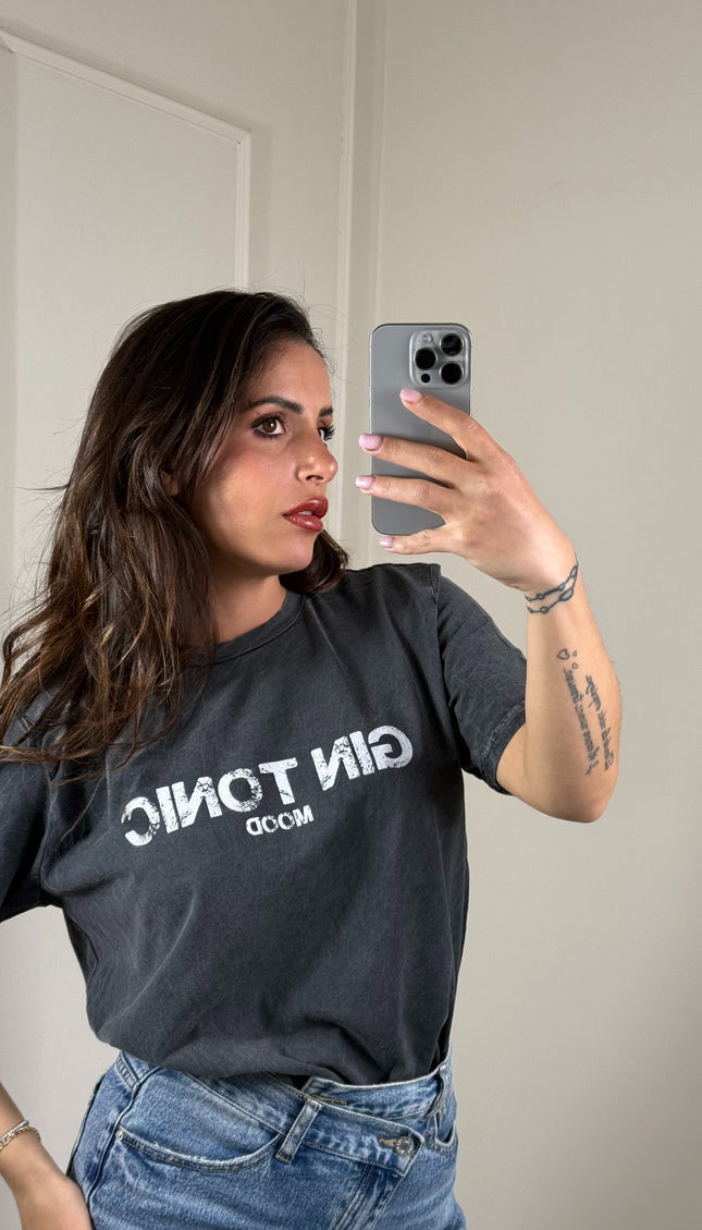 T-Shirt Gin Tonic Mood Grigia