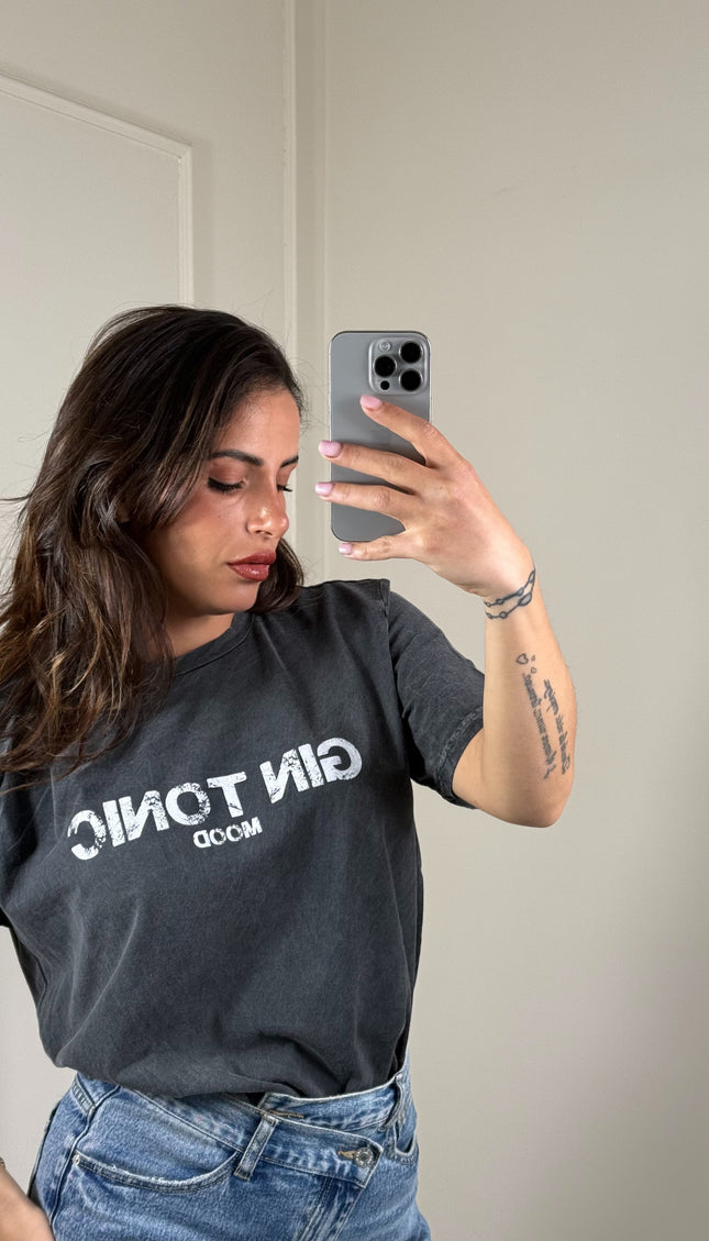 T-Shirt Gin Tonic Mood Grigia