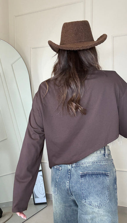 Maglia Piume Marrone