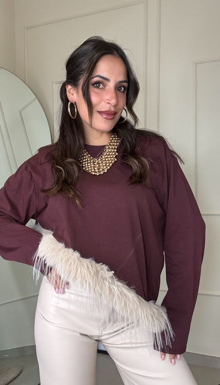 Maglia Piume Bordeaux