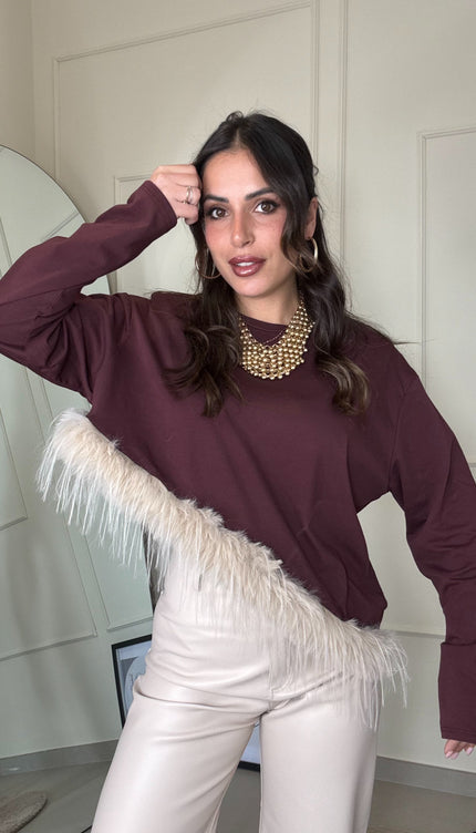 Maglia Piume Bordeaux
