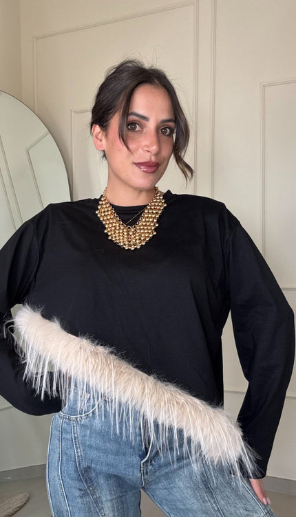 Maglia Piume Nera