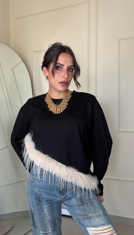 Maglia Piume Nera
