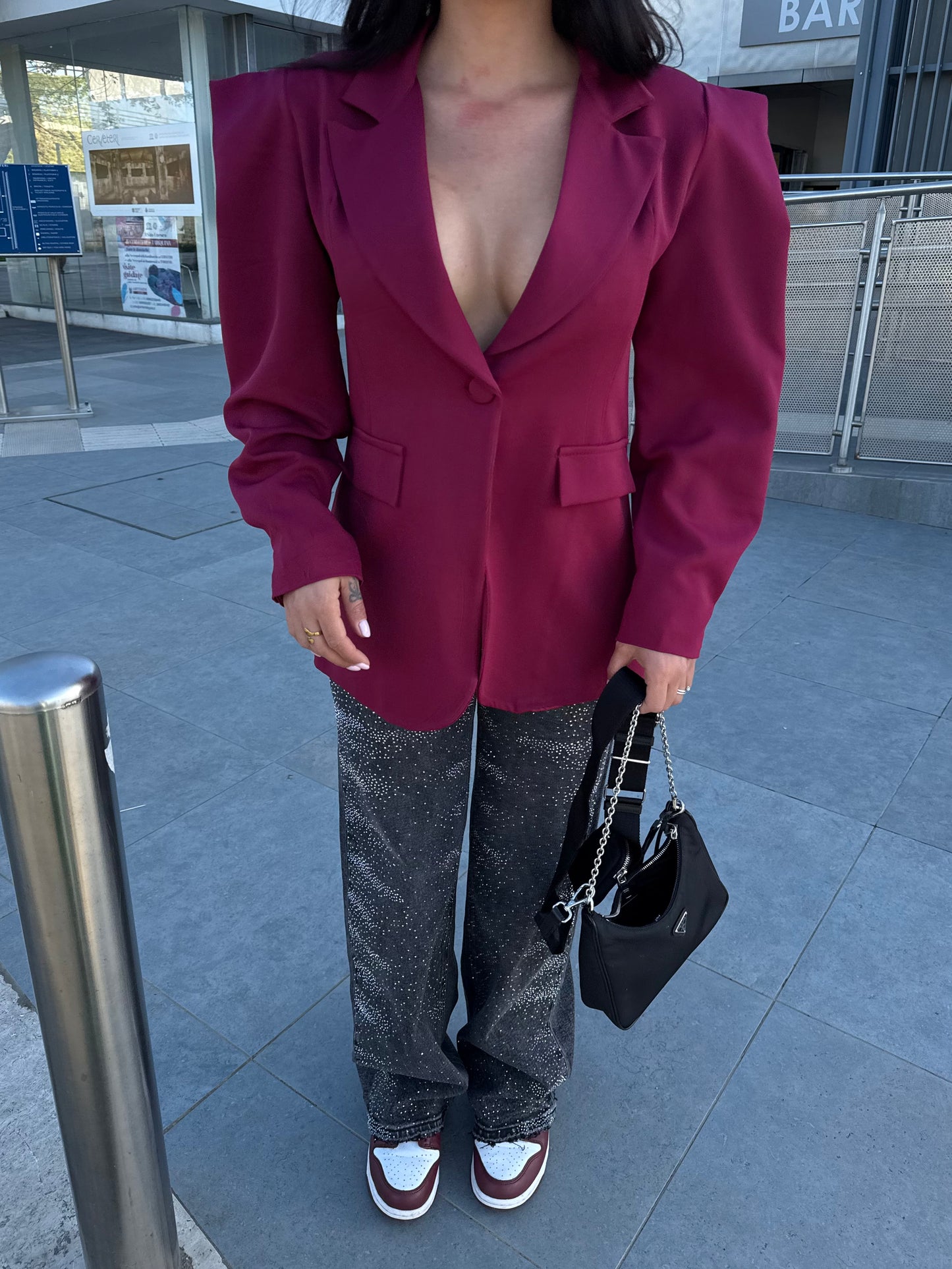 Blazer Strutturato Bordeaux