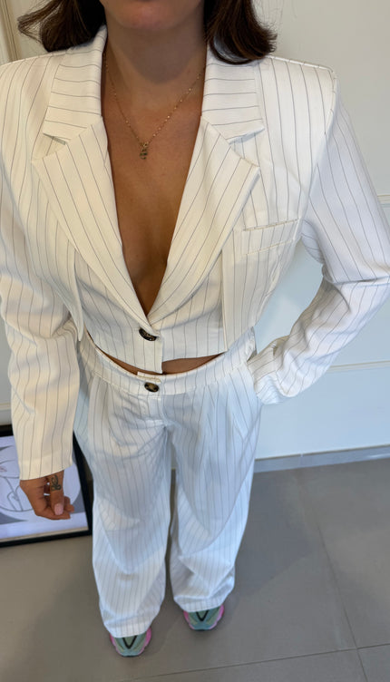 Coordinato Gessato Bianco