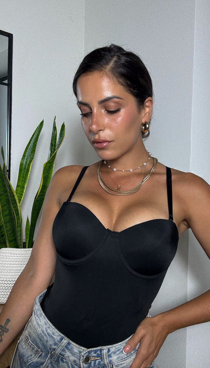 Body Contenitivo Push-up Nero