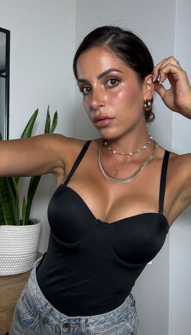 Body Contenitivo Push-up Nero