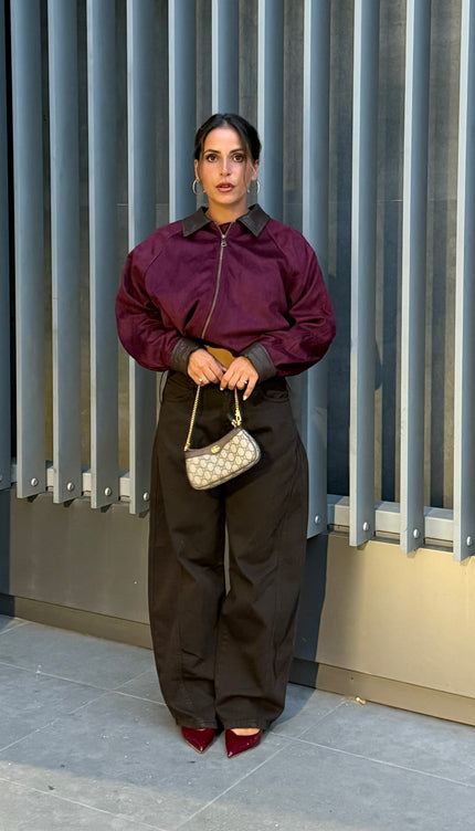 Pantalone balloon marrone