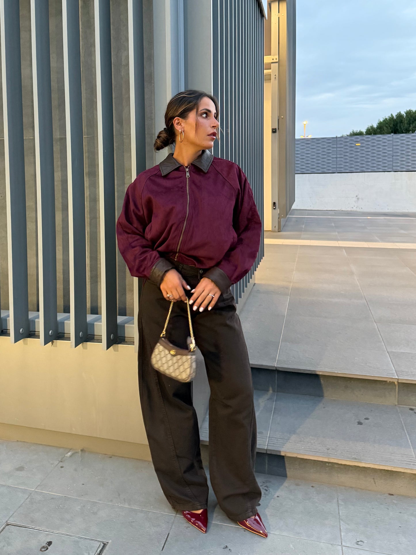 Pantalone balloon marrone