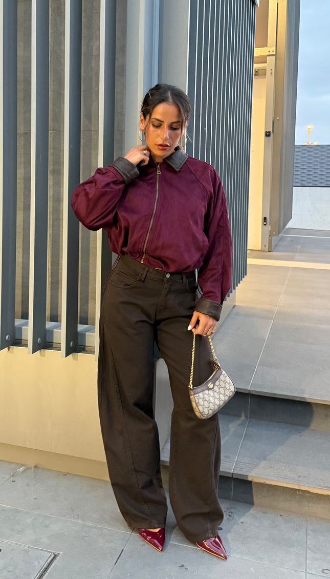 Pantalone balloon marrone