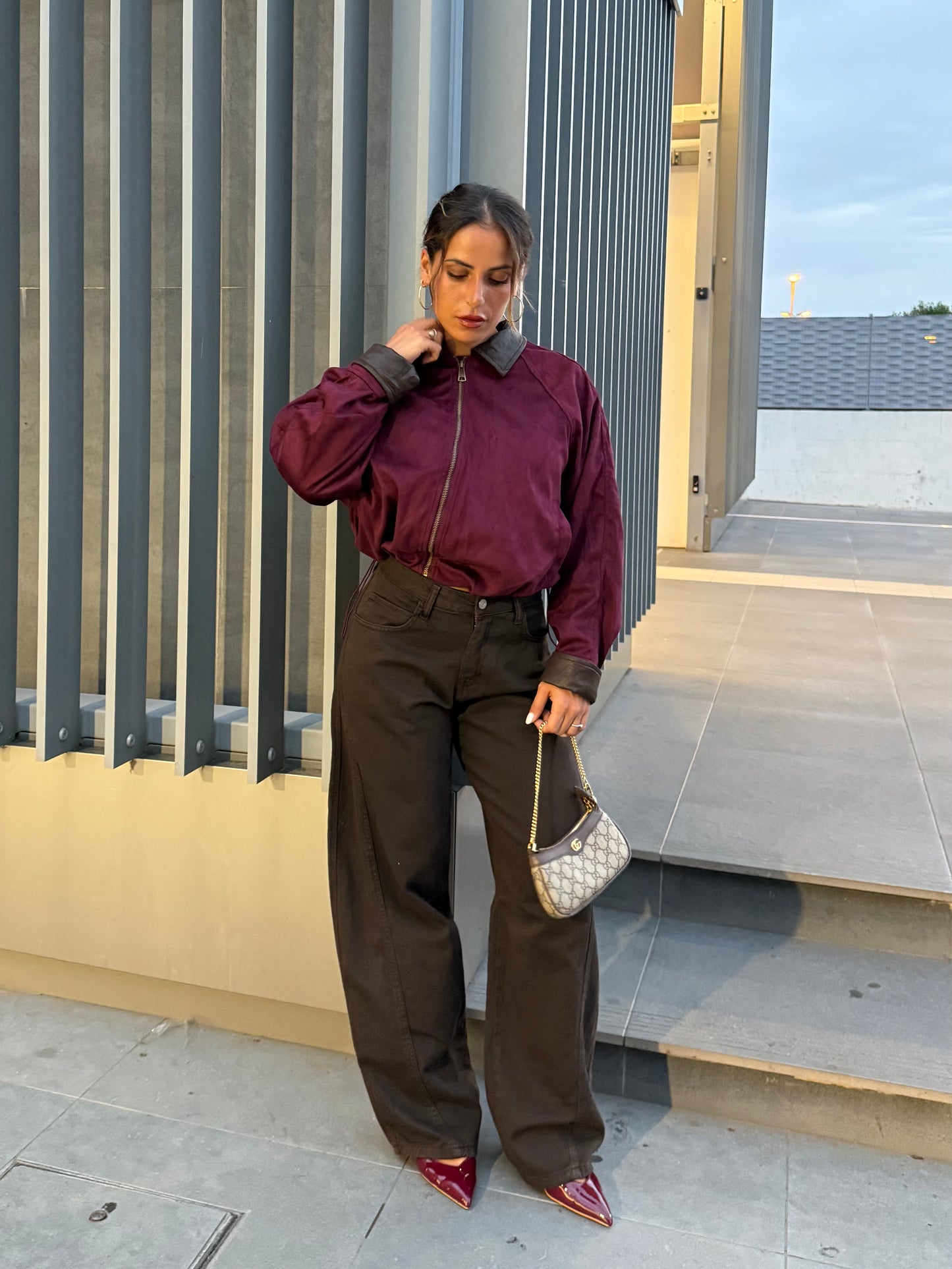 Pantalone balloon marrone