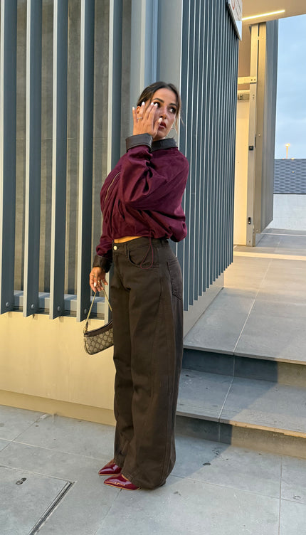 Pantalone balloon marrone