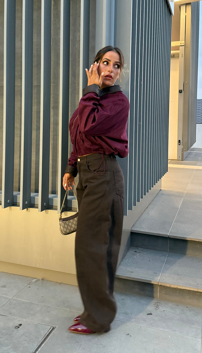 Pantalone balloon marrone