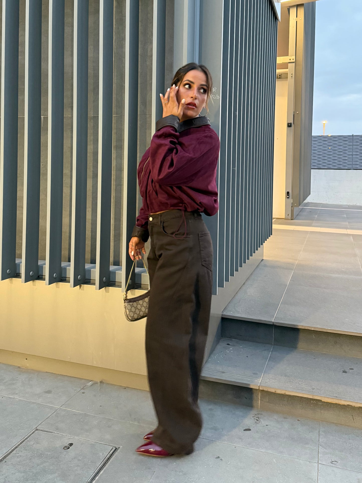 Pantalone balloon marrone