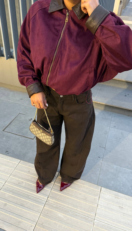 Pantalone balloon marrone