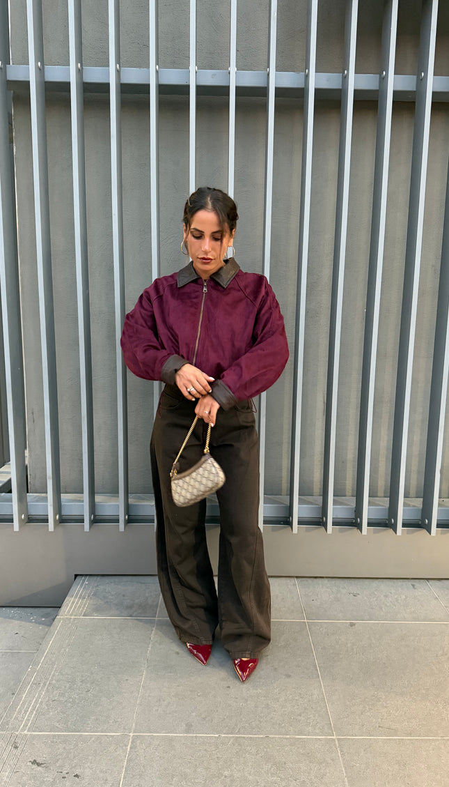 Pantalone balloon marrone