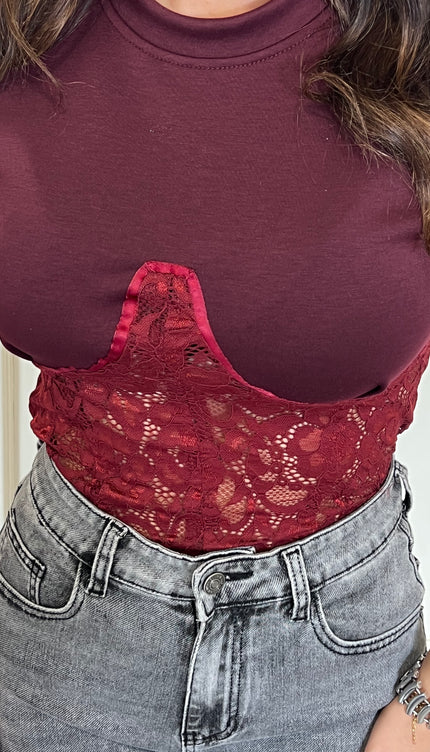 T-shirt Bustier Bordeaux