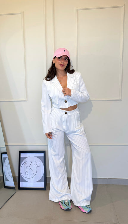 Coordinato Gessato Bianco