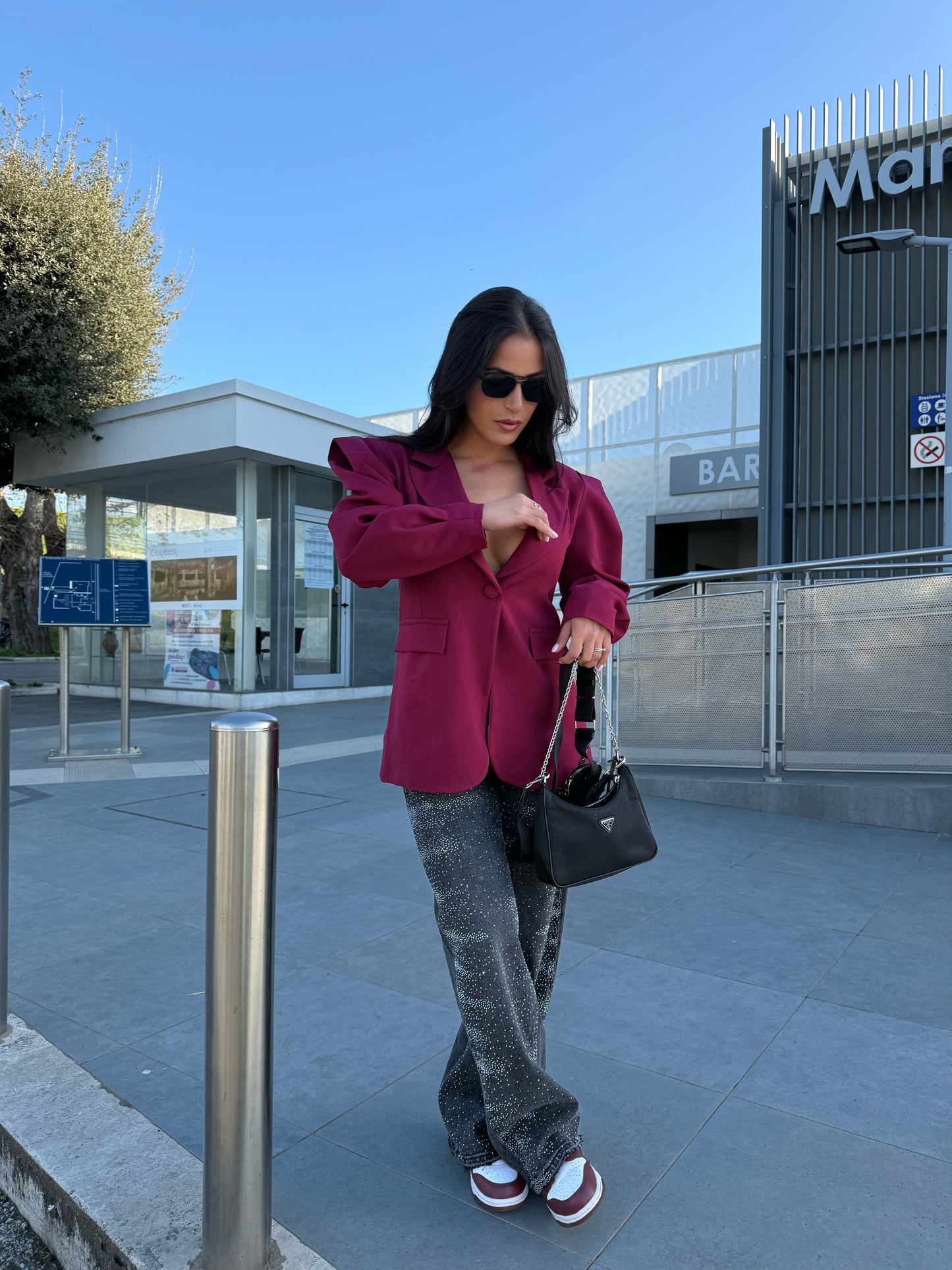 Blazer Strutturato Bordeaux